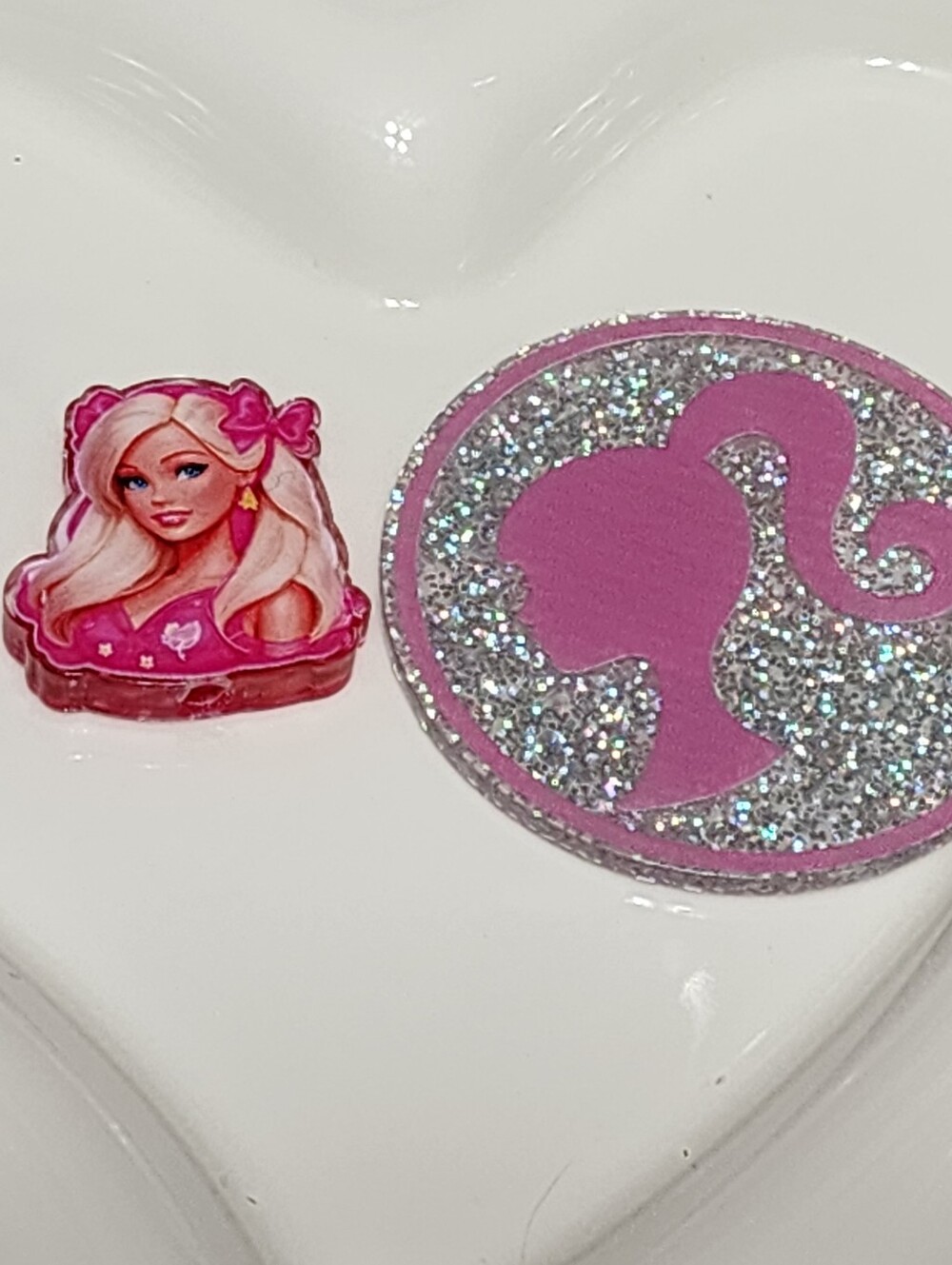 Pink Girl Flatback Focal Bead Badge Keychain Crafts Beaded Pen Magnet‎ Jewelry